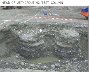 head of jet-grouting test column
